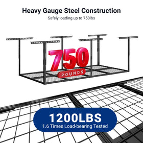 Fleximounts ceiling dropdown between 22 and 40 inches expands storage space.