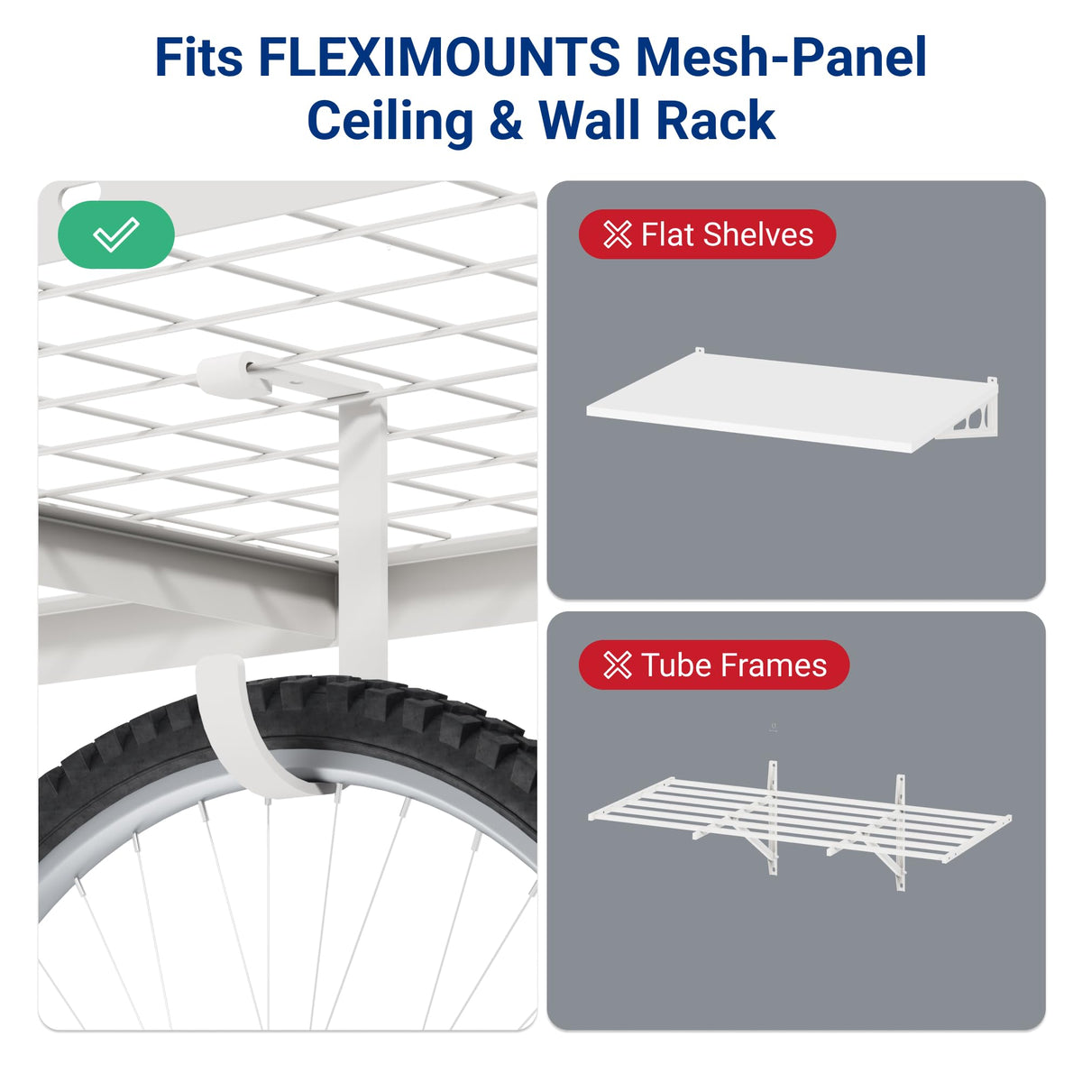 Fleximounts easy-install hook demonstrates tool-free mounting.