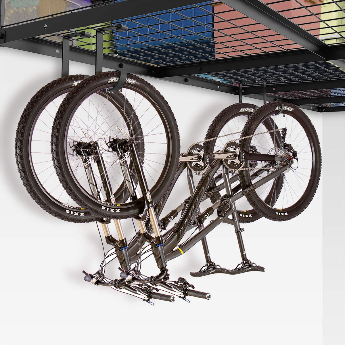 Close-up of the black finish on the FLEXIMOUNTS flat hook for a sleek look.