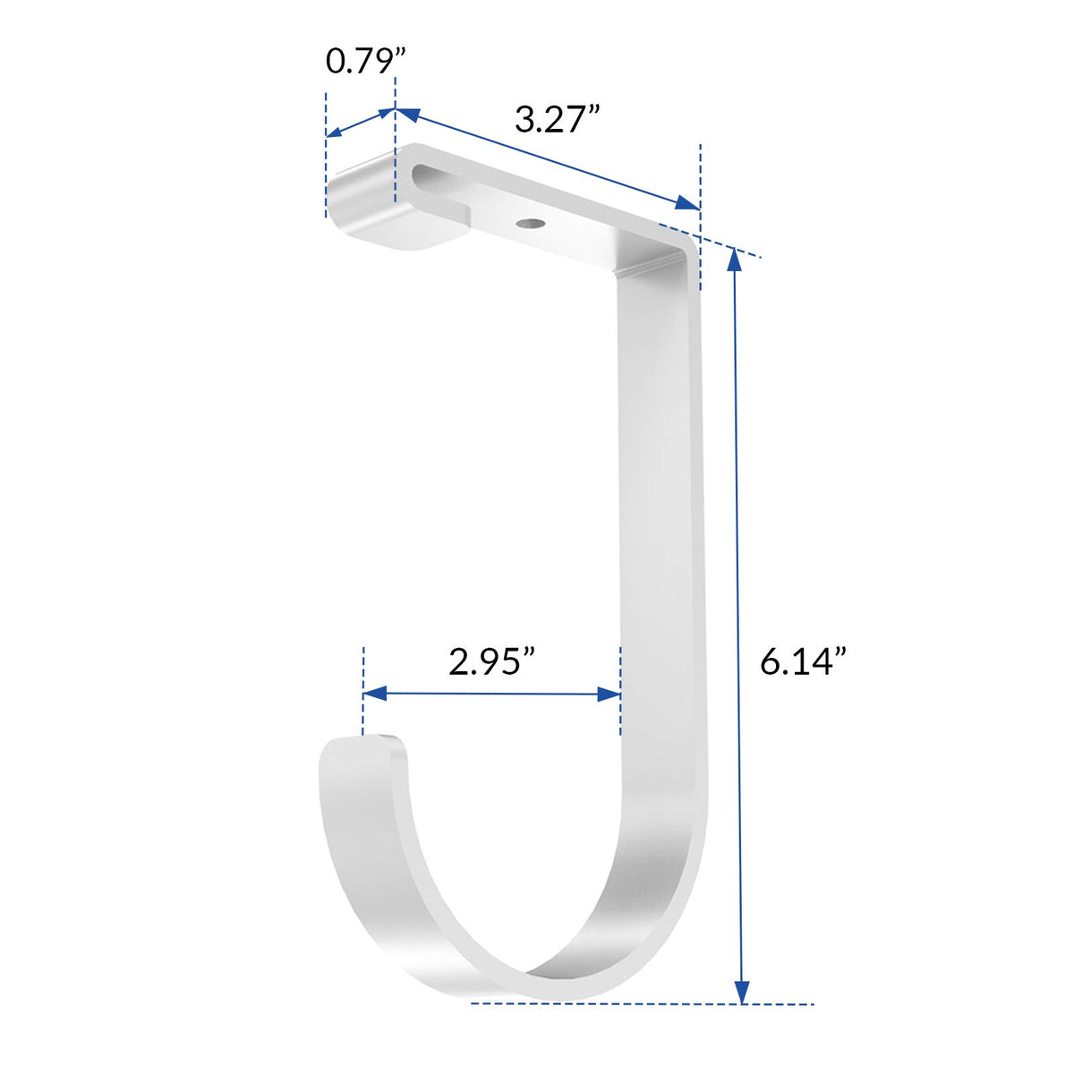 Fleximounts flat hook close-up shows scratch-resistant finish for durable use.