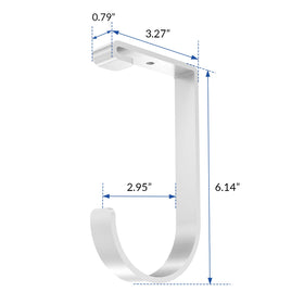 Fleximounts flat hook close-up shows scratch-resistant finish for durable use.