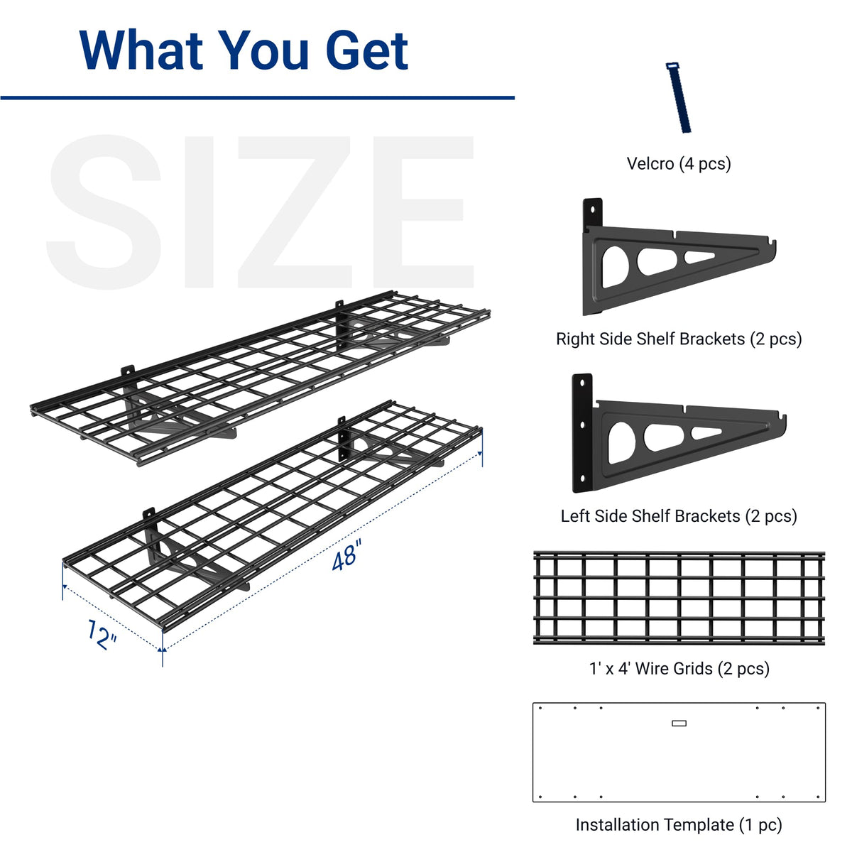 Fleximounts floating shelf 1x4ft for pantry or kitchen storage
