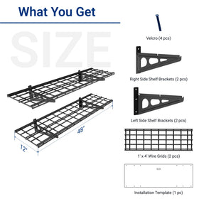 Fleximounts floating shelf 1x4ft for pantry or kitchen storage