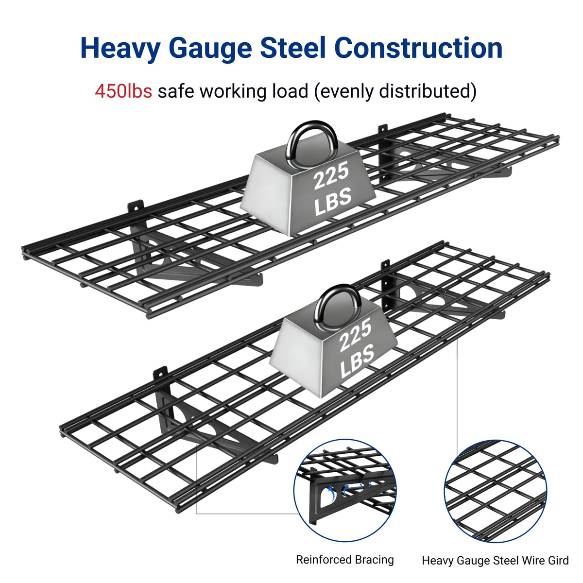 Fleximounts black wall shelf in garage improving organization