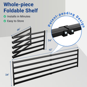 Fleximounts wall-mounted garage shelves securely attach to studs for sturdy organization.