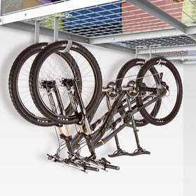 Fleximounts multi-hook setup organized garage for sports equipment.