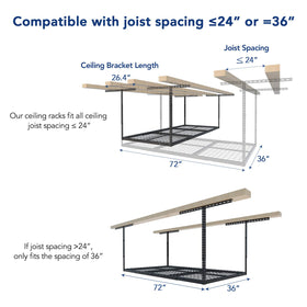 Fleximounts garage storage rack holds tools and supplies without clutter.