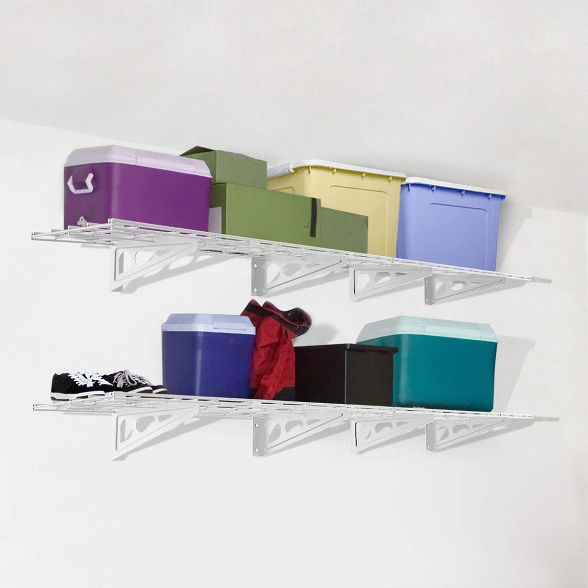 FLEXIMOUNTS organized storage at a glance with clean white lines.