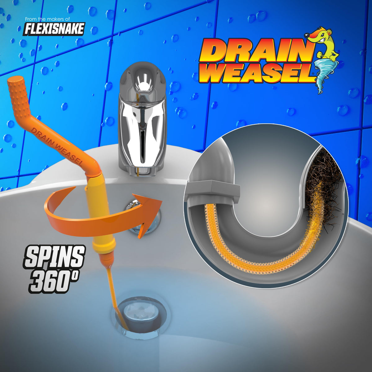FlexiSnake uses 360-degree rotation to reach blockages
