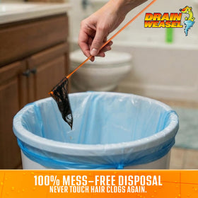 FlexiSnake Drain Weasel refill 18-inch wand, showing 360° rotation for hair and grime.