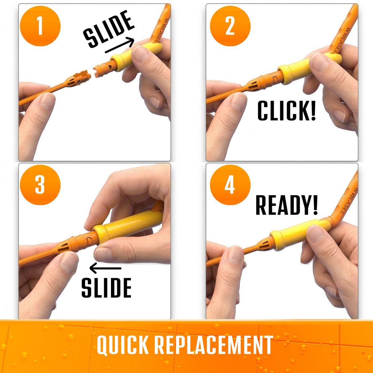 Disposable wands from FlexiSnake Refill enable quick cleanup.