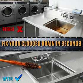 18-inch long drain snake reaching deep into pipes for effective unclogging.