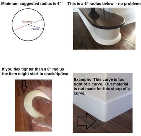 WM105 radius flexibility showing fit around a 6 inch curved radius