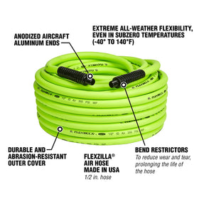 Flexzilla air hose demonstrates kink resistance during operation.