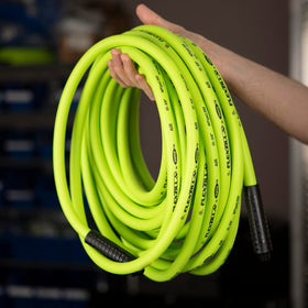 Flexzilla bend restrictor close-up demonstrates kink resistance and smooth operation