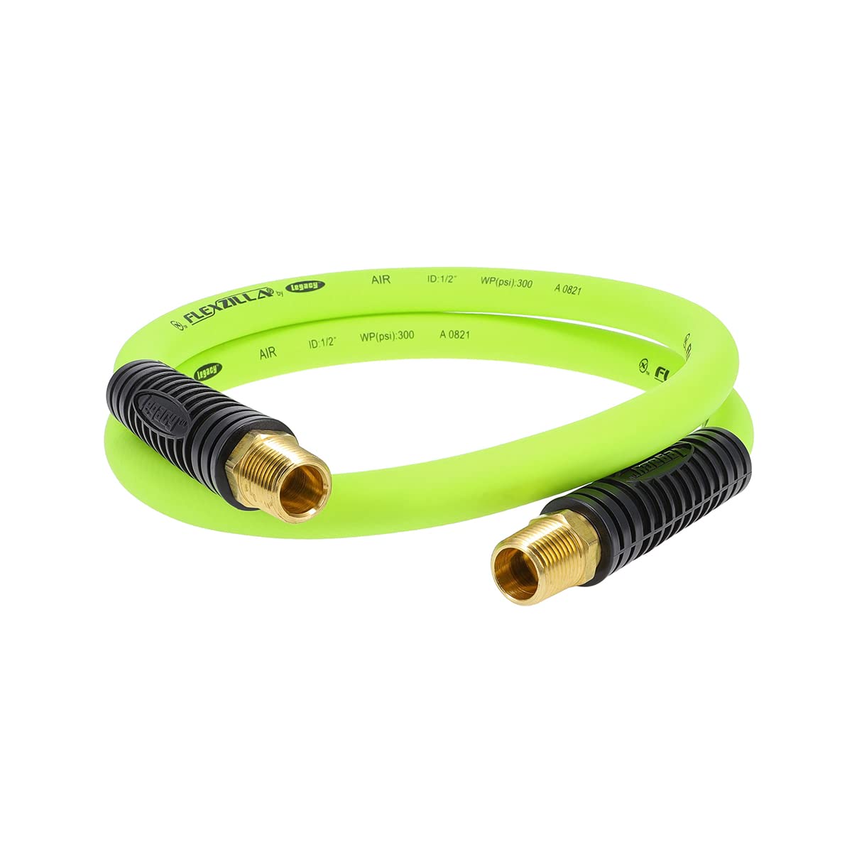 Flexzilla HFZ1204YW4S swivel whip air hose—4 ft length, excellent for tight spaces.