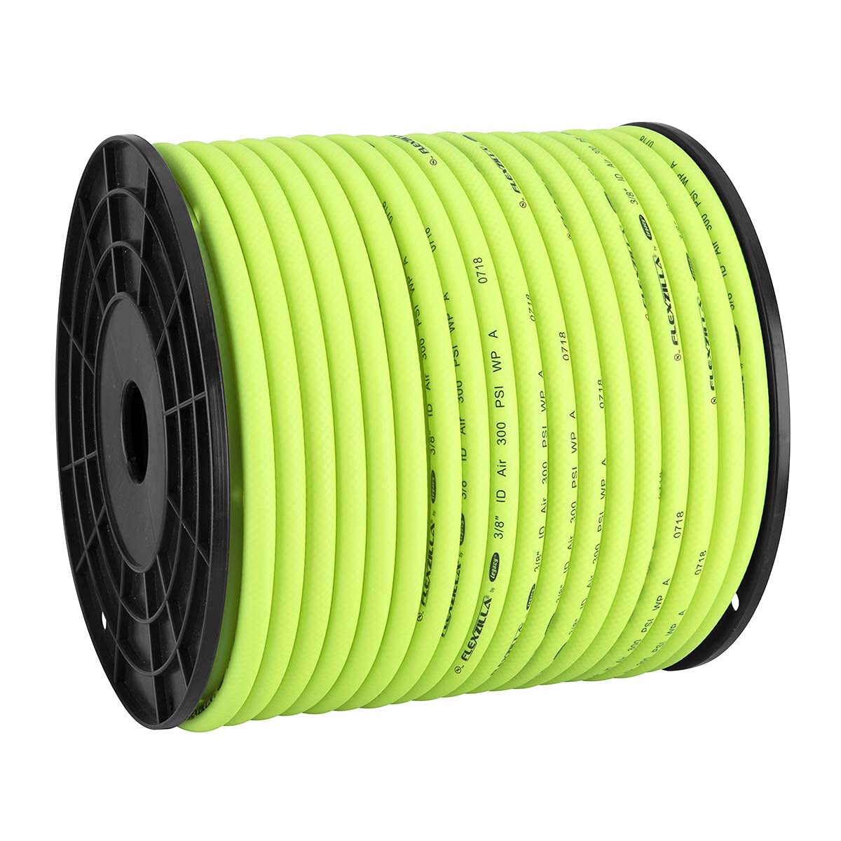 Flexzilla Pro air hose on bulk spool ready for cutting and customizing.