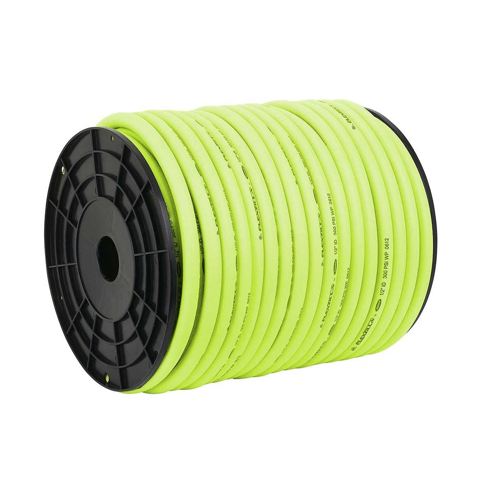 Flexzilla Pro air hose bulk spool shows kink-free flexibility for on-site tasks.