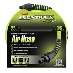 Flexzilla Pro air hose side view highlights flexible design for tight spaces.