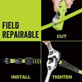 Flexzilla Pro Air Hose zero-memory coil lies flat.