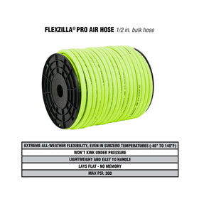 Flexzilla Pro hose extended shows extreme flexibility across temperatures.