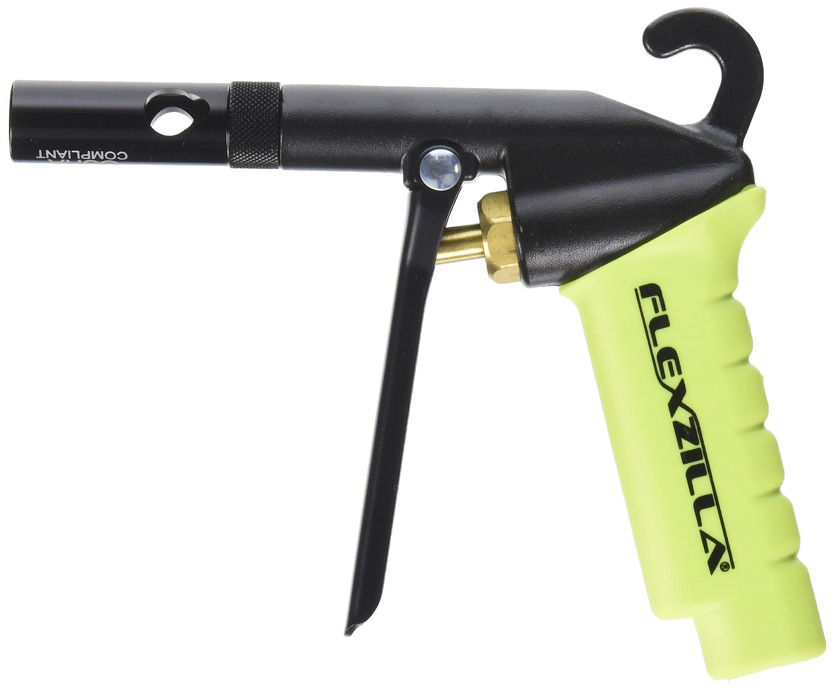 Flexzilla X1 blow gun with ergonomic body reduces fatigue during prolonged tasks.