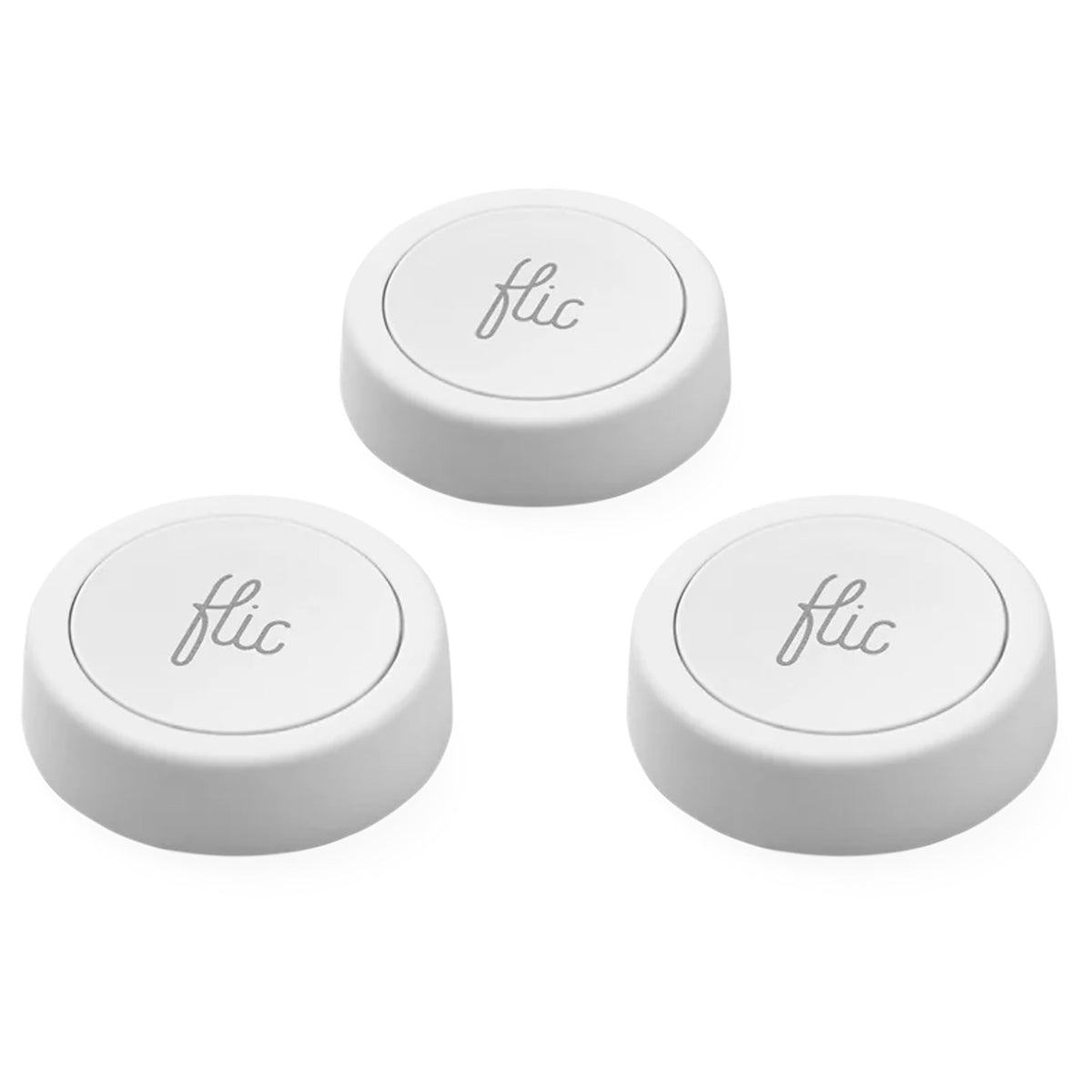 Flic Smart Button 3-Pack closeup showing compact design for discreet control