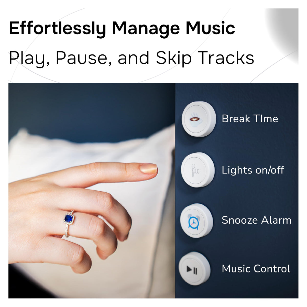 Flic Smart Button 3-Pack music playback to start playlists instantly