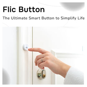 Flic Smart Button 3-Pack wall-mount-ready on wall for hands-free automation