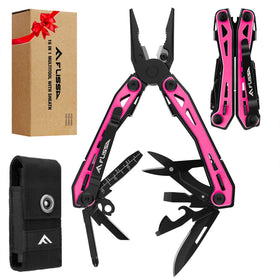 FLISSA 16-in-1 pink multitool pliers for on-the-go repair tasks
