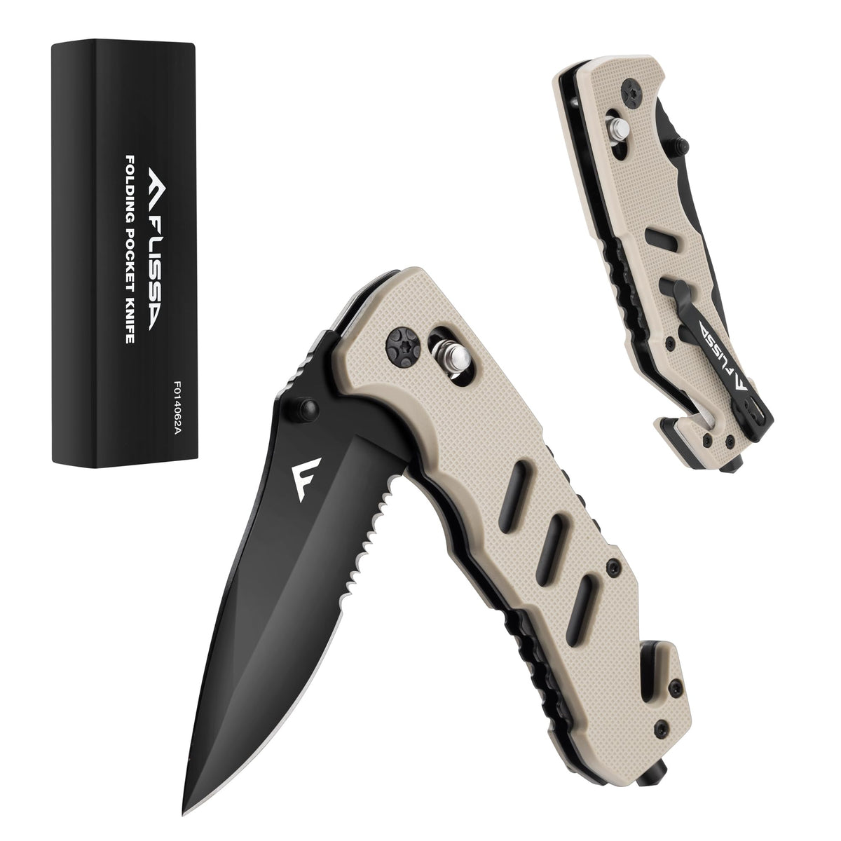 FLISSA folding knife with clip for secure everyday carry and quick access.