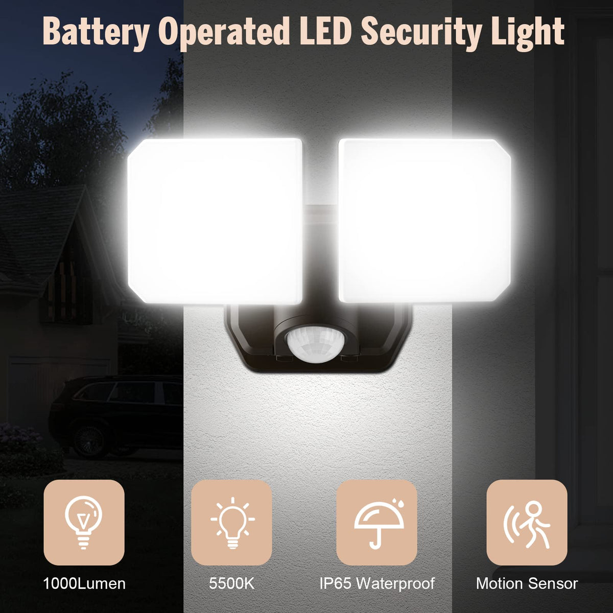 FLITI 1000lm brightness lights outdoor paths clearly after dusk