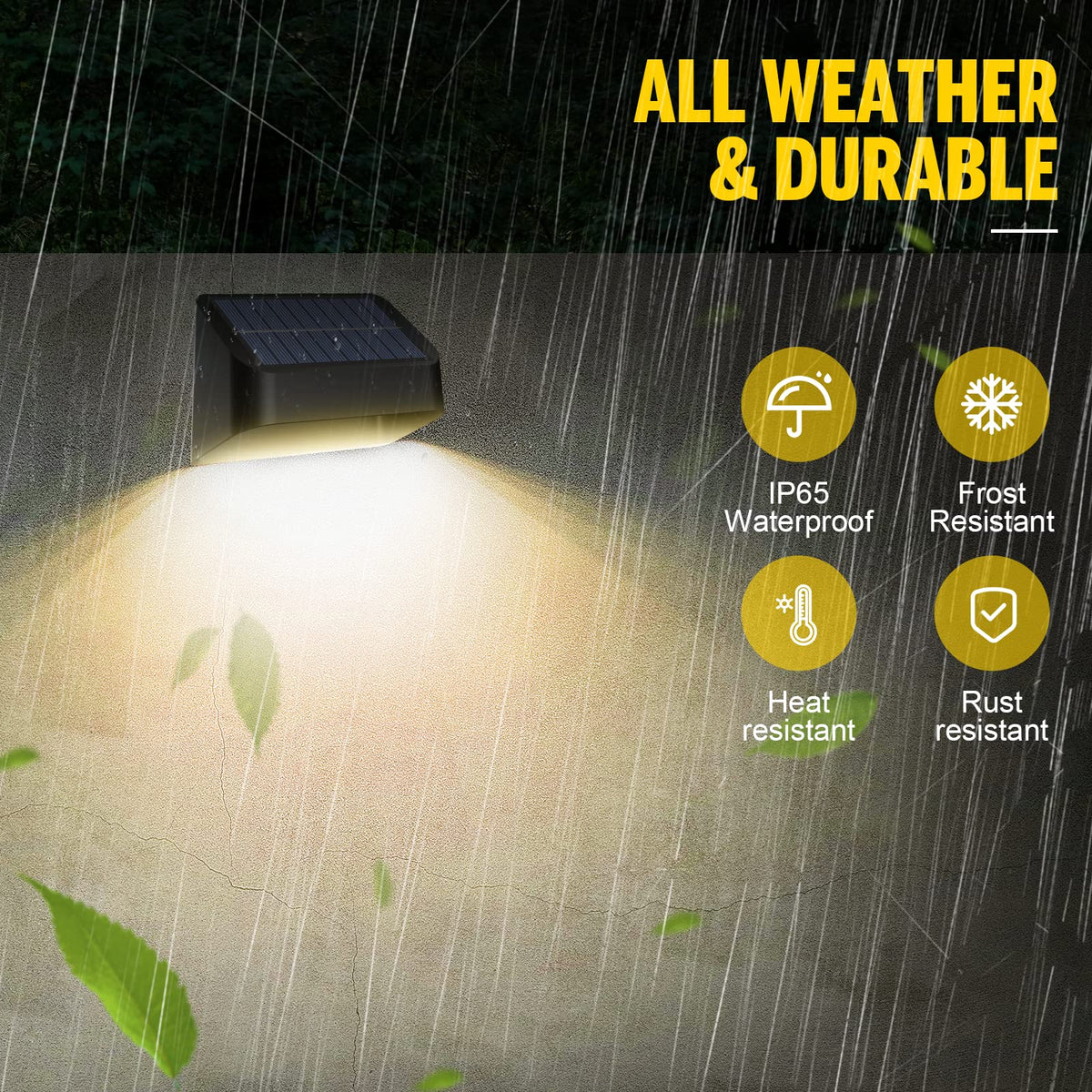 FLITI Brighter Solar Fence Light easy install on rails with screws
