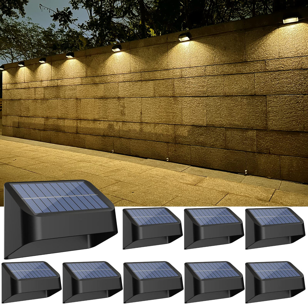 FLITI solar lights in 8 colors brighten outdoor spaces.
