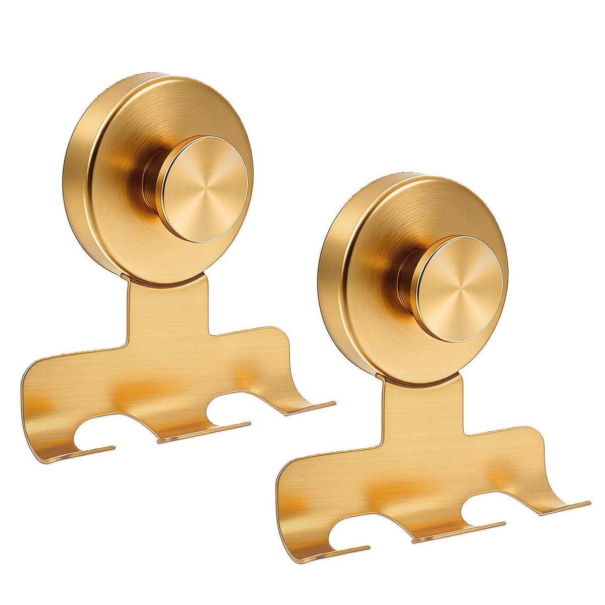 Fliverly suction cup razor holder in gold for secure bathroom organization.
