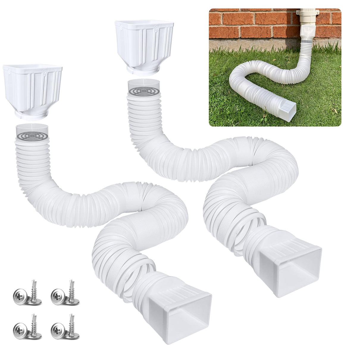 Flizubat extendable downspout extension fully extended to 5 ft reach.