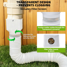 Flizubat transparent connector with filter screen prevents debris blockage.