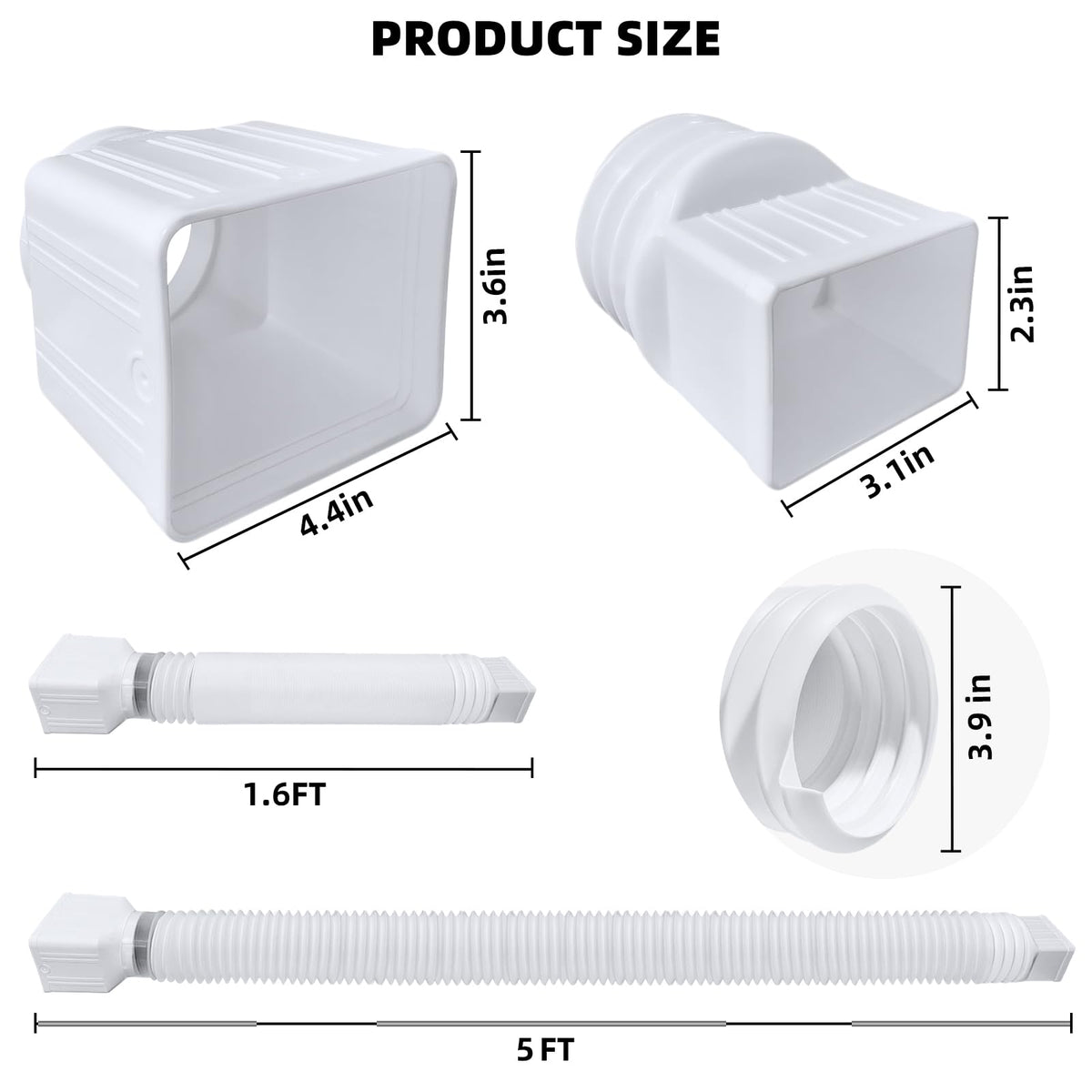 Flizubat two-pack downspout extensions connected for longer drainage paths.