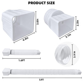 Flizubat two-pack downspout extensions connected for longer drainage paths.