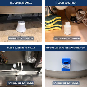 Flood Buzz six-pack highlighting reusable models and replace-by-date durability