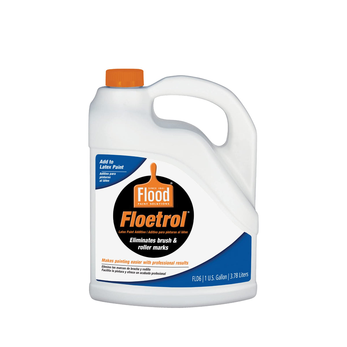 Flood Floetrol Additive smooth roller action on a wall reduces streaks and lap marks.