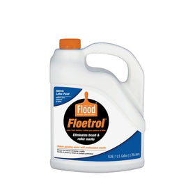 Flood Floetrol Additive smooth roller action on a wall reduces streaks and lap marks.