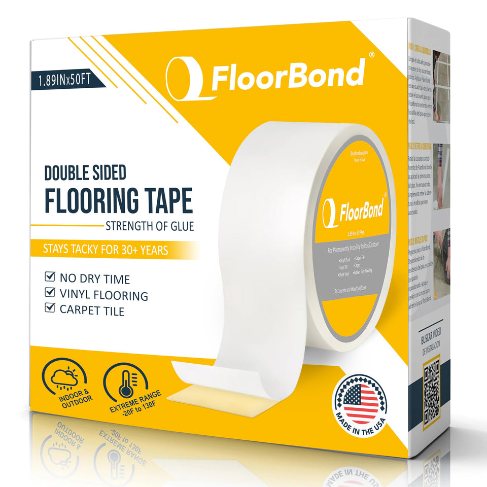 FloorBond roll 50ft showing wide coverage for large flooring projects.