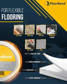 FloorBond bonds to wood, concrete, and tile substrates for a secure hold.