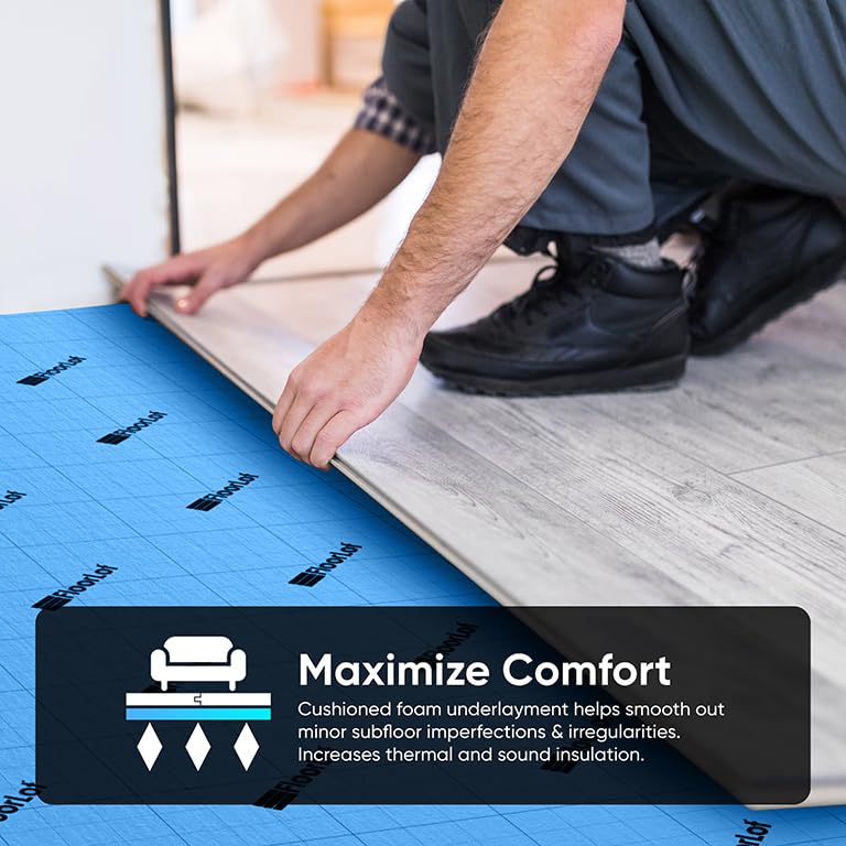 Floorlot Bluestep moisture barrier film protects subfloors from moisture during installation
