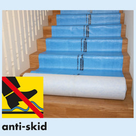 Floorotex Albert Blue uses tear-resistant fibers for rugged jobsite use.