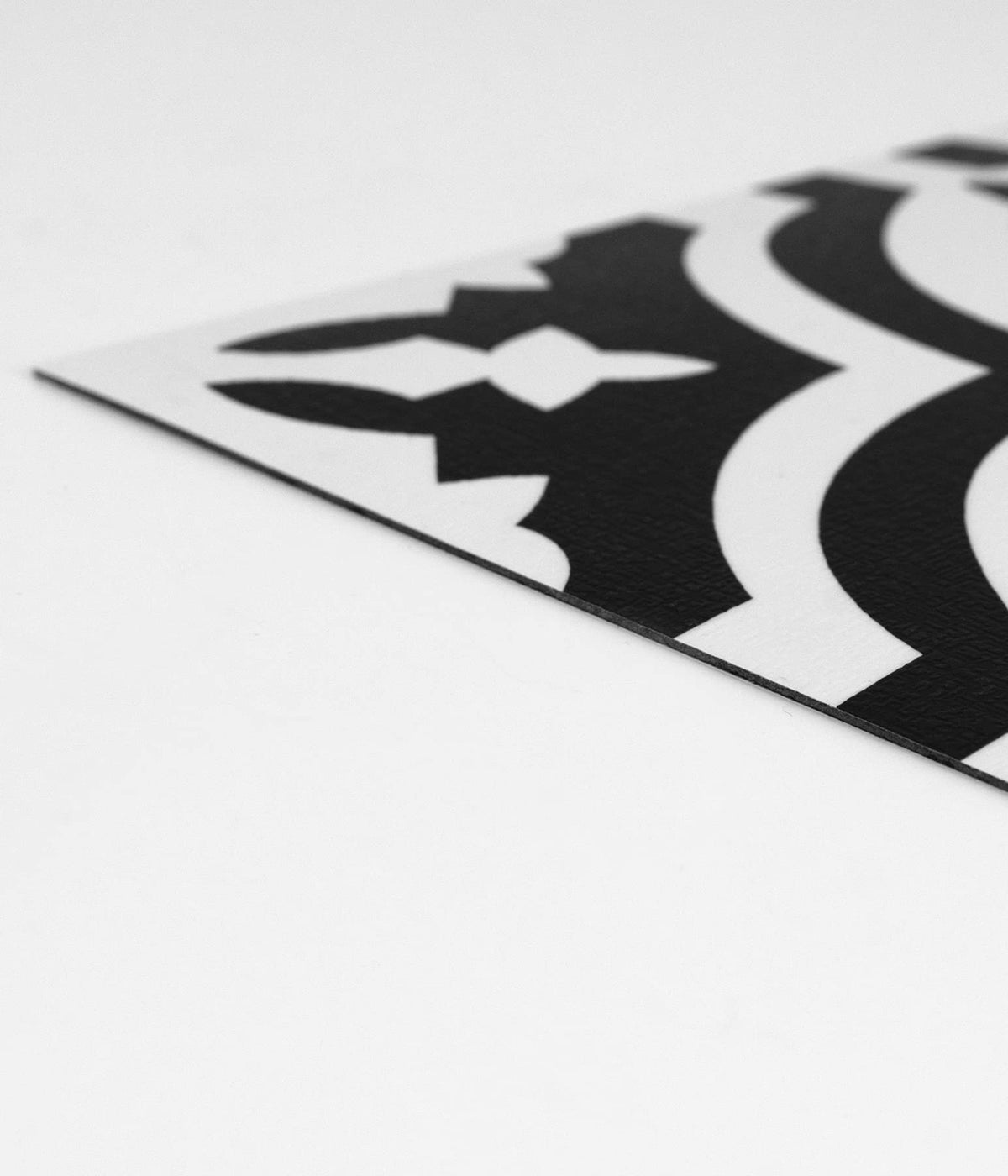 FloorPops Black Parma water-resistant design suited for everyday spills