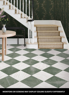 FloorPops Bonneville Jade 12x12 tiles closeup highlighting textured vinyl finish
