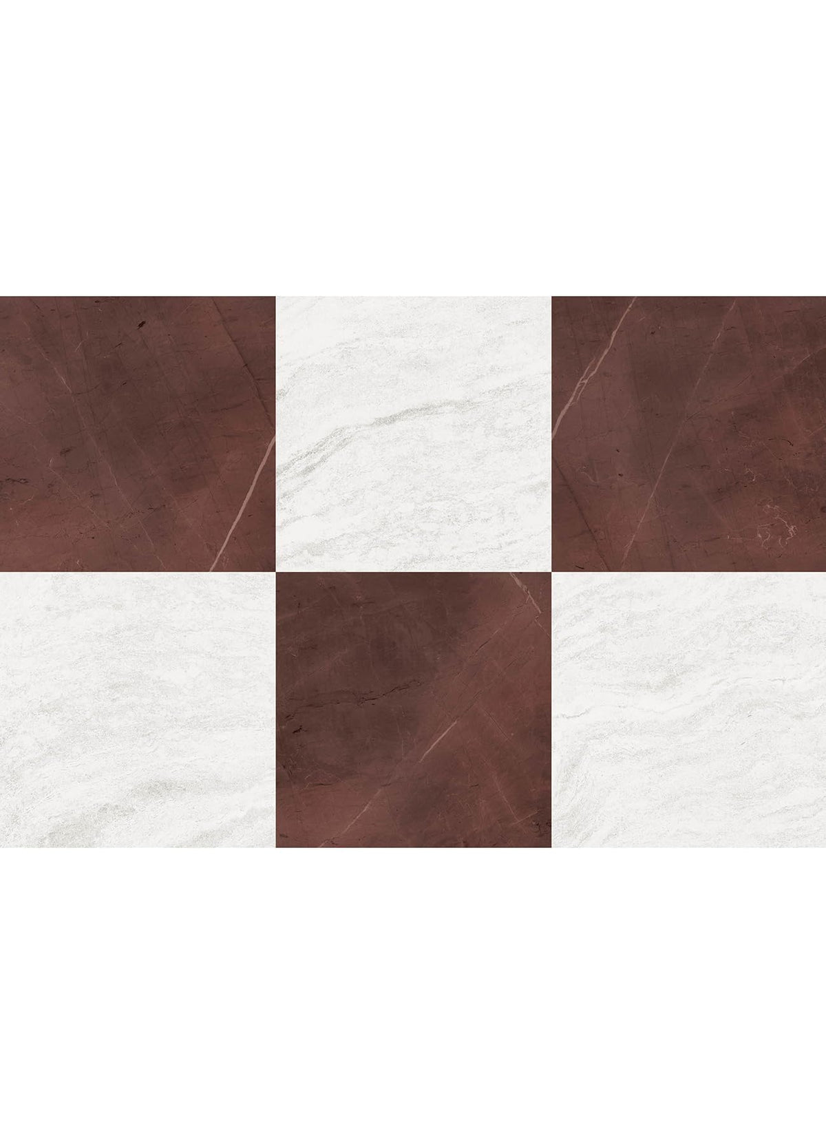 FloorPops Chris Loves Julia Bonneville Oxblood tile close-up shows durable vinyl finish.