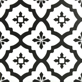 FloorPops Comet tiles in black geometric design for a stylish, durable floor.